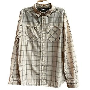 The North Face Shirt Men's Lg Vented Hiking Plaid Long Sleeve Fishing